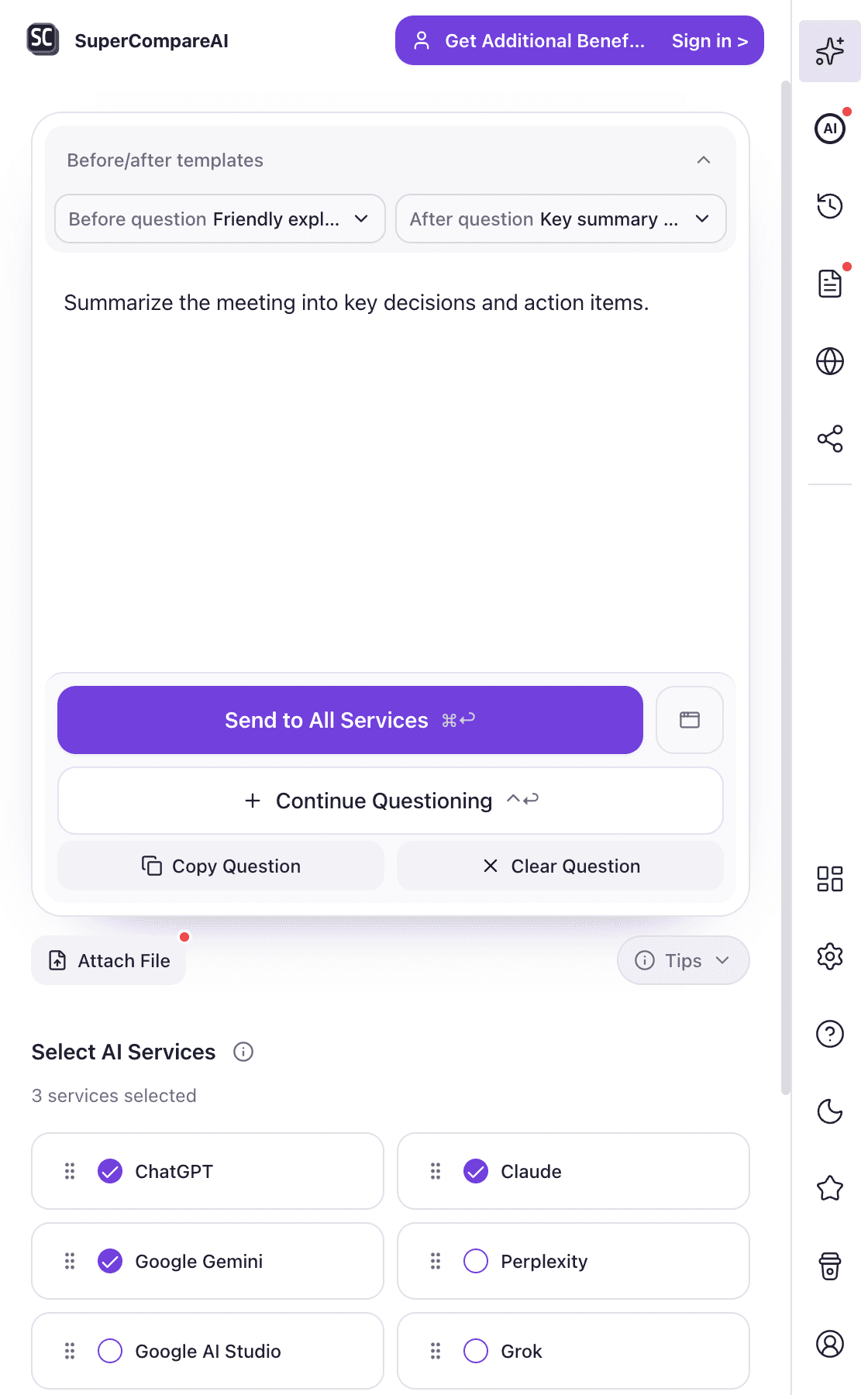 Write your question once screen